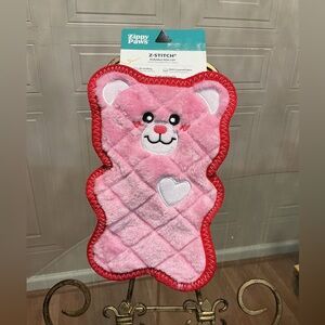 Brand New Outward Hound Tough Skinz  pink bear Dog Toy Squeak 9.5”